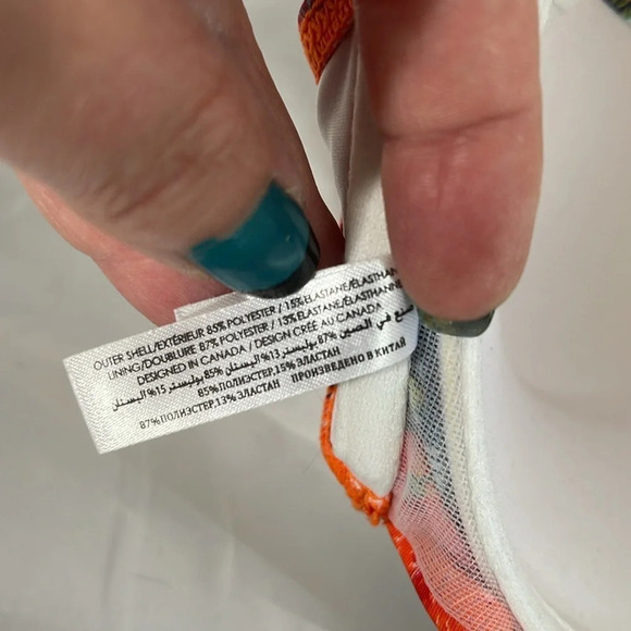 LA VIE EN ROSE Aqua Bright Aztec Print Padded Push-up Bikini Top Strapless M - Picture 6 of 8